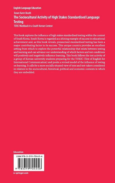 Produktbild: The Sociocultural Activity of High Stakes Standardised Language Testing