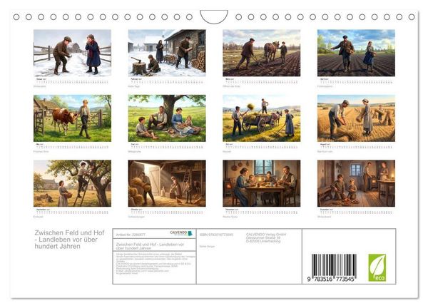 Produktbild: Zwischen Feld und Hof - Landleben vor &uuml;ber hundert Jahren (Wandkalender 2027 DIN A4 quer), CALVENDO Monatskalender