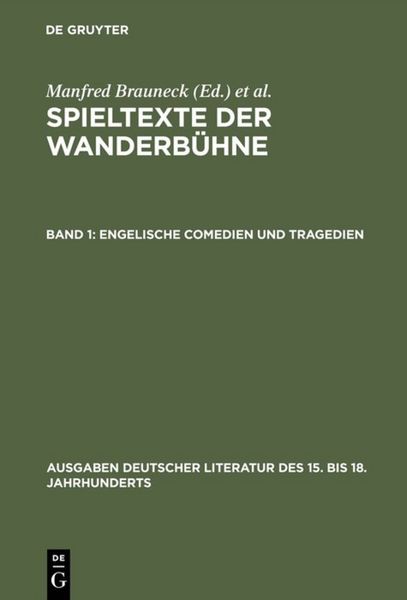 Produktbild: Engelische Comedien und Tragedien