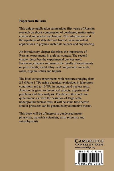 Produktbild: Shock Compression of Condensed Materials