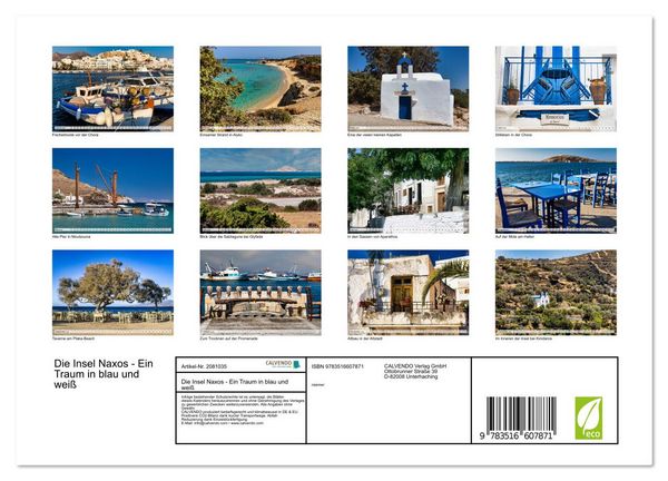 Produktbild: Die Insel Naxos - Ein Traum in blau und wei&szlig; (Wandkalender 2026 DIN A4 quer), CALVENDO Monatskalender