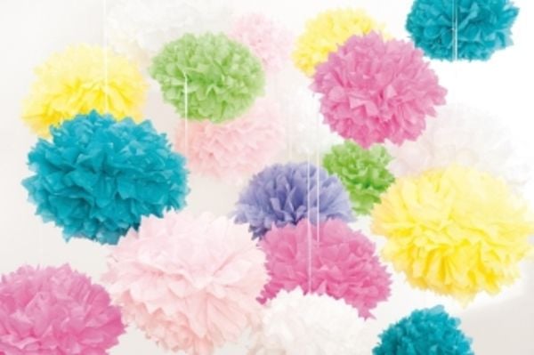 Seidenpapier Pompons, rosa