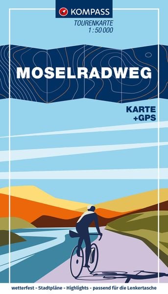 Produktbild: KOMPASS Fahrrad-Tourenkarte Moselradweg von Schengen nach Koblenz 1:50.000