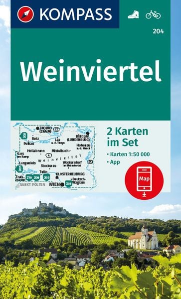 KOMPASS Wanderkarten-Set 204 Weinviertel (2 Karten) 1:50.000, Sonstige von , Kompass-Karten, 9783991542360