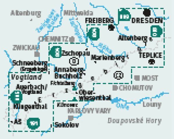 Produktbild: KOMPASS Wanderkarten-Set 866 Erzgebirge (2 Karten) 1:50.000