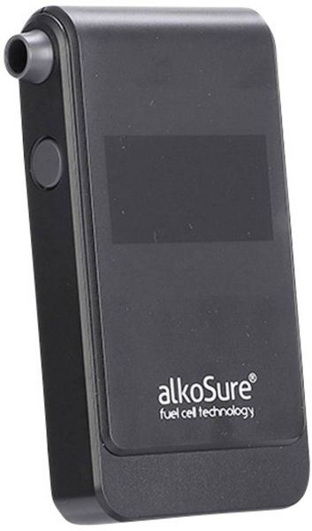 Produktbild: alkoSure Alkoholtester Schwarz (matt) 0.00 bis 4.00 &permil; inkl. Display, Verschiedene Einheiten anzeigbar