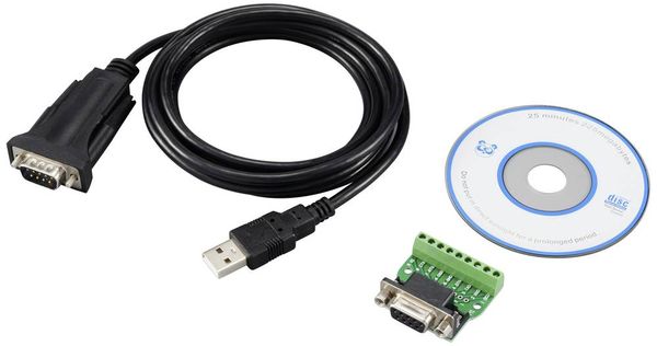 Produktbild: Renkforce USB 2.0, Seriell Adapter [1x USB 2.0 Stecker A - 1x Seriell (9pol.), Schraubklemmen] 1.80 m