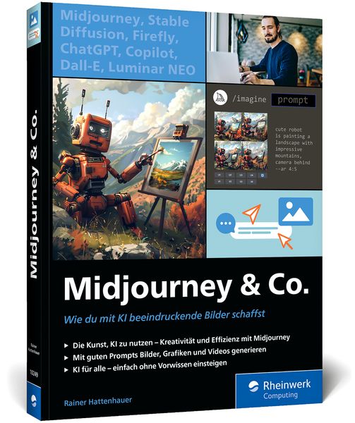 Midjourney & Co., Taschenbuch von Rainer Hattenhauer, Rheinwerk, 978-3-367-10249-5