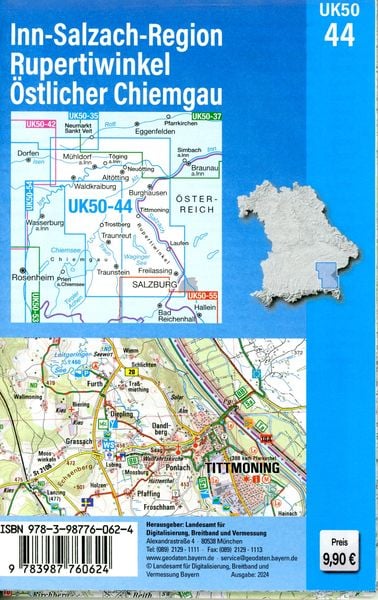 Produktbild: UK50-44 Inn-Salzach-Region, Rupertiwinkel, &Ouml;stlicher Chiemgau
