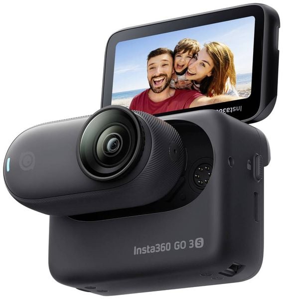 Insta360 GO 3S (64GB) Midnight Black Action Cam 4K, Bluetooth, Bildstabilisierung, Mini-Kamera, Spritzwassergeschützt