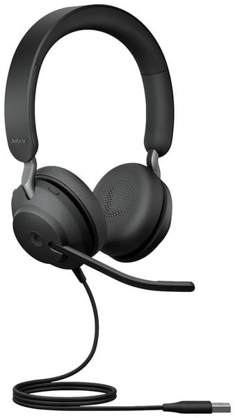 Jabra Evolve2 40 SE MS Stereo Computer On Ear Headset kabelgebunden Stereo Schwarz