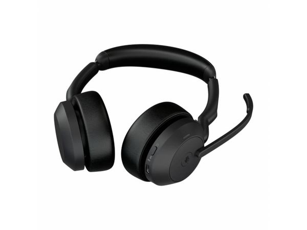 Produktbild: Jabra Evolve2 55 MS Stereo On Ear Headset Bluetooth&reg; Stereo Schwarz Noise Cancelling, Mikrofon-Rauschunterdr&uuml;ckung Headset