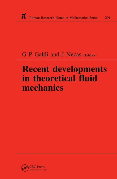 Produktbild: Recent Developments in Theoretical Fluid Mechanics