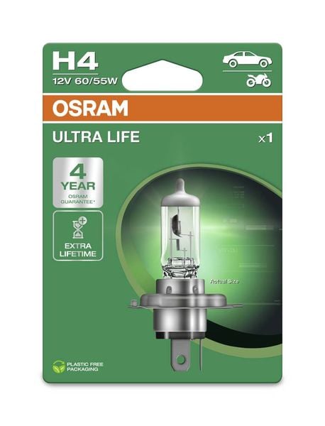 Produktbild: Osram Automotive 4062172395748 Halogen Leuchtmittel Ultra Life H4 55/60W 12V