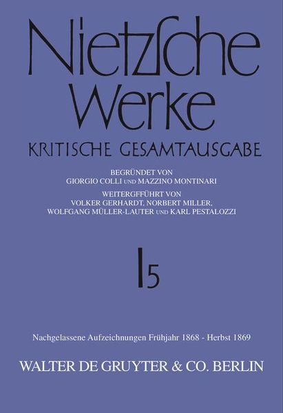 Produktbild: Nachgelassene Aufzeichnungen. Fr&uuml;hjahr 1868 - Herbst 1869