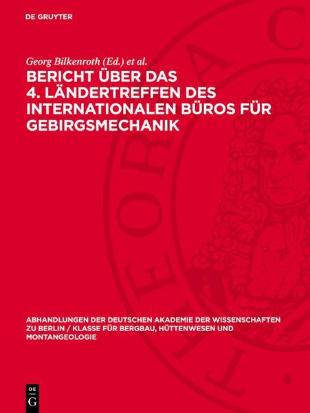 Produktbild: Bericht &uuml;ber das 4. L&auml;ndertreffen des Internationalen B&uuml;ros f&uuml;r Gebirgsmechanik