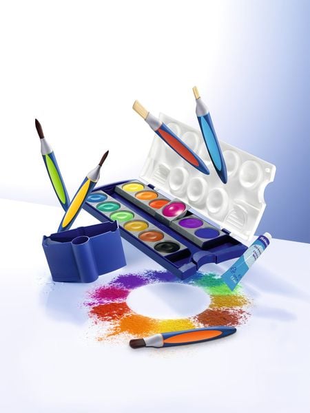 Produktbild: Pelikan Deckfarbkasten K12, 12 Farben und 1 Tube Deckwei&szlig;