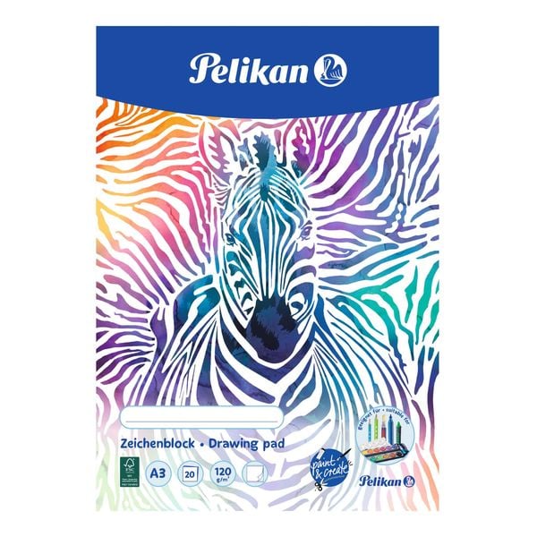 Pelikan Zeichenblock 120g/m² DIN A3, 20 Blatt, 2-fach sortiert
