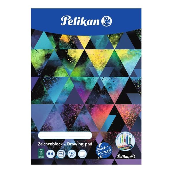 Produktbild: Pelikan Zeichenblock 120g/m² DIN A4, 20 Blatt, 2-fach sortiert