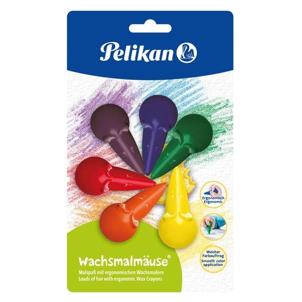 Produktbild: Pelikan Wachsmalstifte Wachsmalm&auml;use, 6er Set