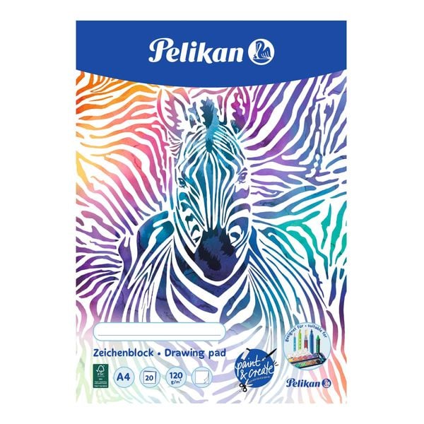 Pelikan Zeichenblock 120g/m² DIN A4, 20 Blatt, 2-fach sortiert