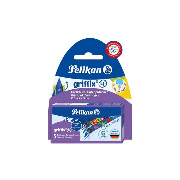 Pelikan Tintenpatronen griffix® Königsblau, bunt bedruckt 2 x 5er Set