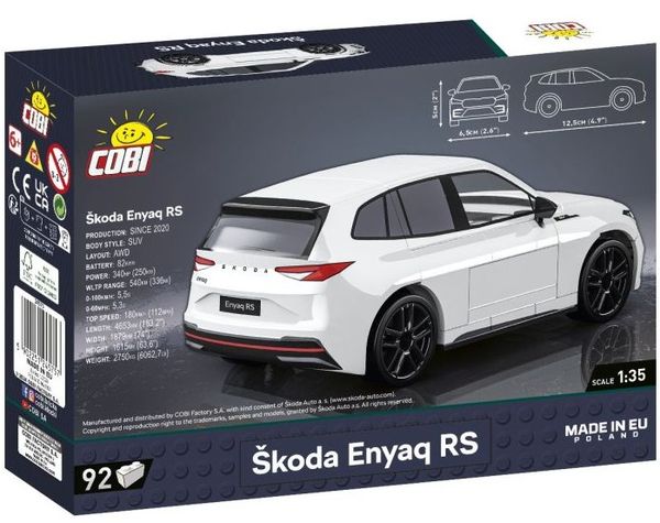 Produktbild: COBI 24575 - Skoda Enyaq RS, Ma&szlig;stab 1:35, Bausatz, 92 Klemmbausteine