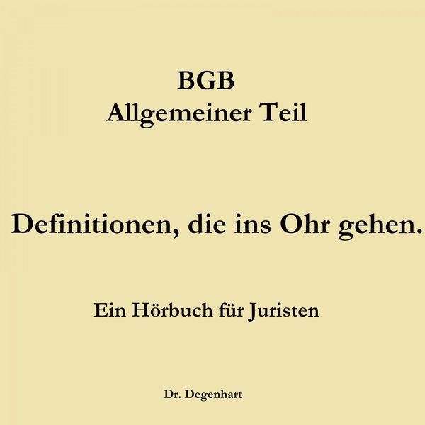 Bgb - Allgemeiner Teil