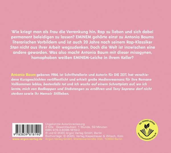 Produktbild: Antonia Baum über Eminem