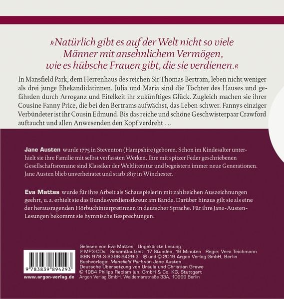 Produktbild: Mansfield Park