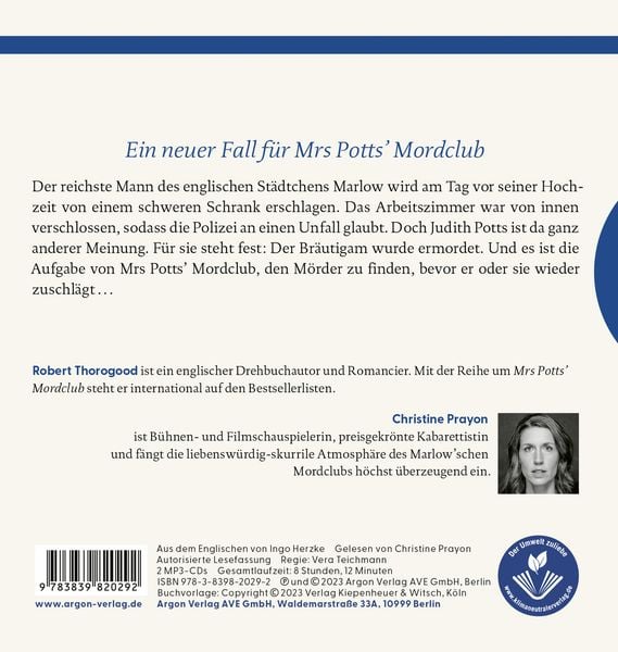 Produktbild: Mrs Potts&rsquo; Mordclub und der tote Br&auml;utigam