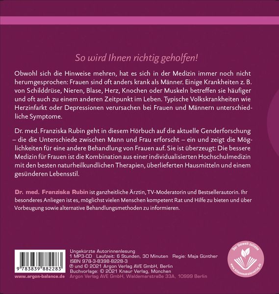 Produktbild: Die bessere Medizin f&uuml;r Frauen