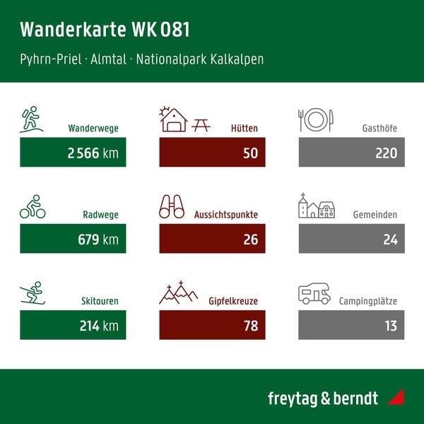Produktbild: freytag & berndt Wanderkarte WK 0081 Pyhrn-Priel, Traunsee-Almtal - Steyrtal - Nationalpark Kalkalpen 1:50.000