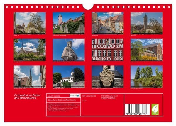 Produktbild: Ochsenfurt im S&uuml;den des Maindreiecks (Wandkalender 2027 DIN A4 quer), CALVENDO Monatskalender
