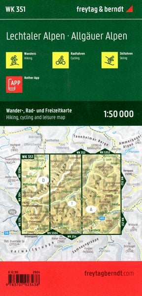 Produktbild: Freytag & berndt Wanderkarte WK 351 Lechtaler Alpen - Allg&auml;uer Alpen 1:50.000