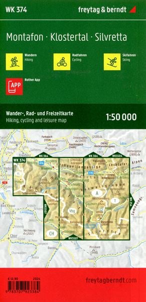 Produktbild: Freytag & berndt Wanderkarte WK 374 Montafon, Klostertal - Silvretta 1:50.000