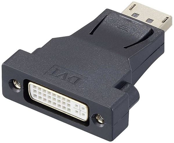 Renkforce RF-4212237 DisplayPort / DVI Adapter [1x DisplayPort Stecker - 1x DVI-Buchse 24+5pol.] Schwarz