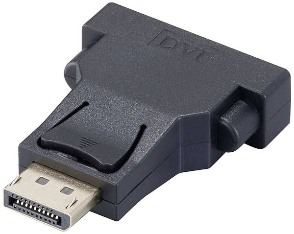 Produktbild: Renkforce RF-4212237 DisplayPort / DVI Adapter [1x DisplayPort Stecker - 1x DVI-Buchse 24+5pol.] Schwarz