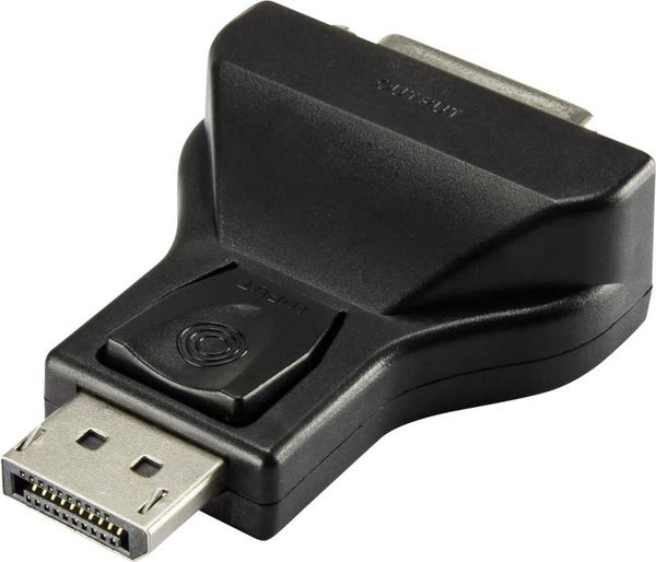 Produktbild: Renkforce RF-4212237 DisplayPort / DVI Adapter [1x DisplayPort Stecker - 1x DVI-Buchse 24+5pol.] Schwarz