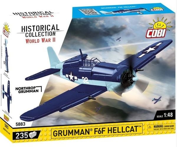 Produktbild: COBI Historical Collection 5883 - Grumman F6F Hellcat, Jagdflugzeuge, WWII, Bausatz 1:48, 235 Klemmbausteine
