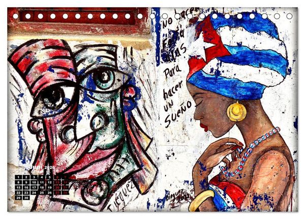 Produktbild: Gesichter Havannas - Street Art in der kubanischen Hauptstadt (Tischkalender 2026 DIN A5 quer), CALVENDO Monatskalender
