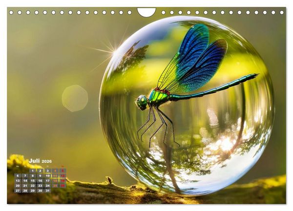 Produktbild: Libellen in einer Glaskugel (Wandkalender 2026 DIN A4 quer), CALVENDO Monatskalender