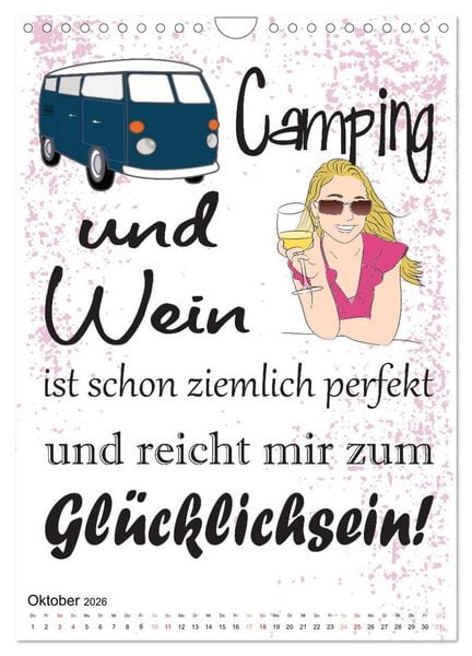 Produktbild: CampingSpr&uuml;che (Wandkalender 2026 DIN A4 hoch), CALVENDO Monatskalender