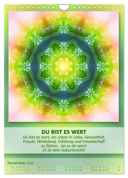 Produktbild: Light Energy Mandalas - Kalender - Vol. 1 (Wandkalender 2026 DIN A4 hoch), CALVENDO Monatskalender