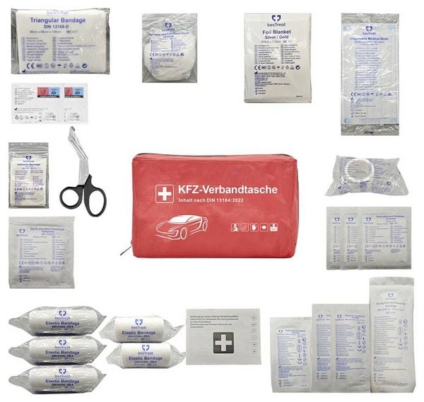 Produktbild: besTreat first aid kit Verbandtasche Bus, Wohnmobile, Pkw, SUV (L x B x H) 130 x 220 x 60 mm EN 14683 DIN 13164 1 St.