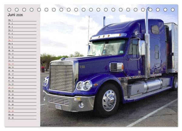 Produktbild: US-Trucks. Faszination Langhauber (Tischkalender 2026 DIN A5 quer), CALVENDO Monatskalender