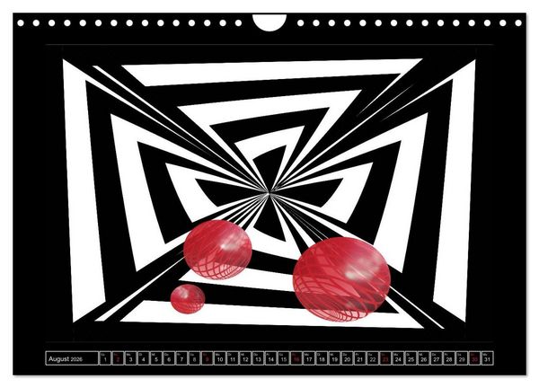 Produktbild: SCHWARZ, WEI&szlig;, ROT (Wandkalender 2026 DIN A4 quer), CALVENDO Monatskalender