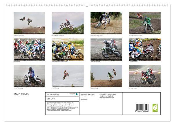 Produktbild: Moto Cross (hochwertiger Premium Wandkalender 2026 DIN A2 quer), Kunstdruck in Hochglanz