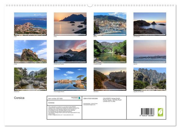 Produktbild: Corsica (High Quality Premium Wall Calendar 2026 DIN A2 landscape),CALVENDO 12 Month Wall Calendar