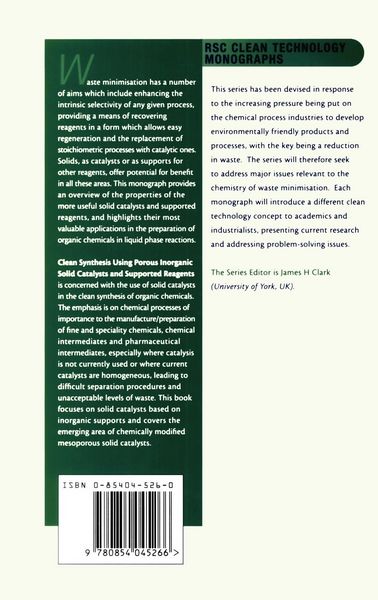 Produktbild: Clean Synthesis Using Porous Inorganic Solid Catalysts and Supported Reagents